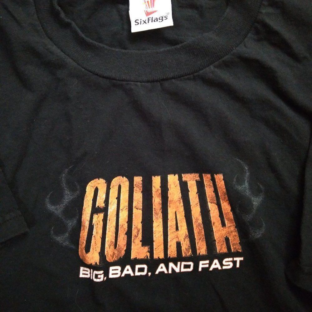 Vintage Six Flags Goliath Rollercoaster T-Shirt - Picture 4 of 9